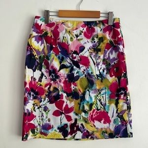 Jones & Co Stretch Floral Pencil Mini Skirt